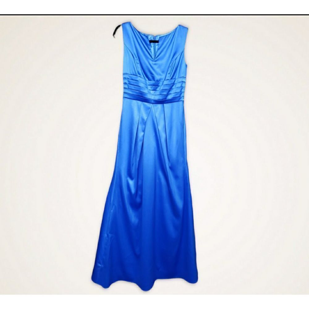 Machicao Couture Royal Blue Maxi Gown Beautiful Dress Rare Vintage Medium EUC